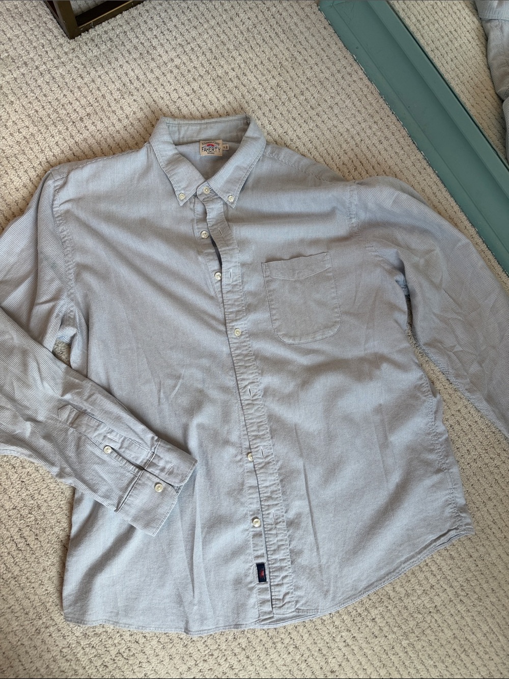 Faherty Light Blue Button-Down Oxford Shirt